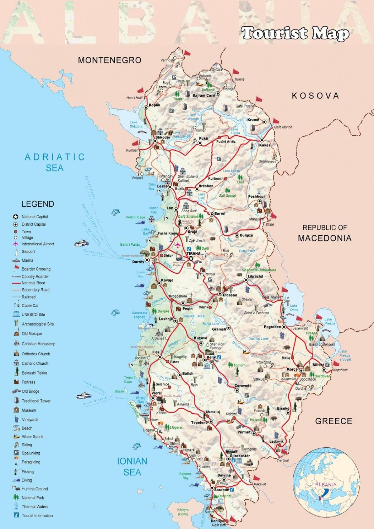dhermi kaart Albanië