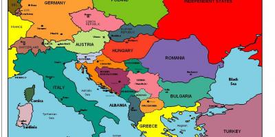 Kaart van europa wat Albanië
