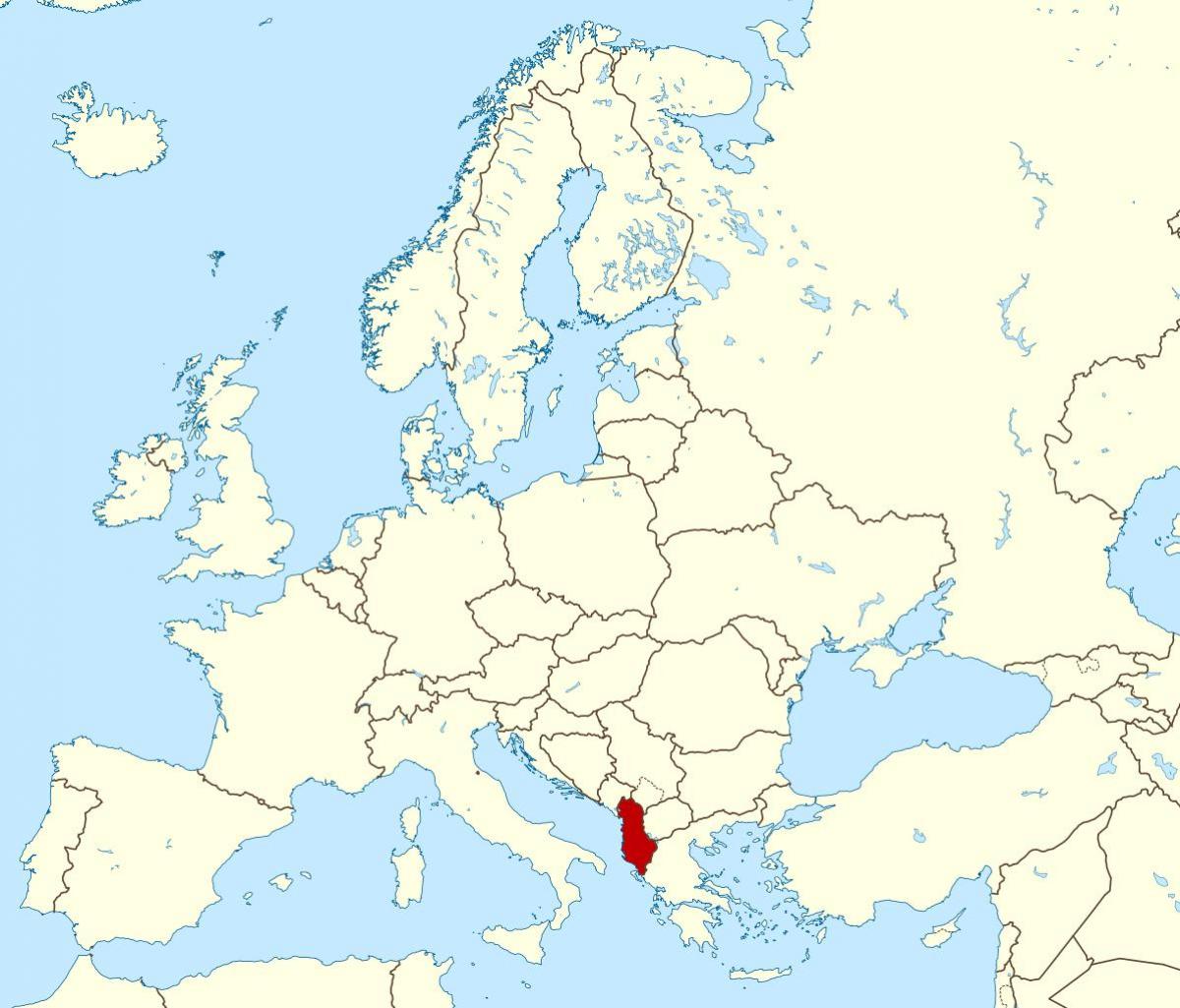 kaart van Albanië plek op die wêreld