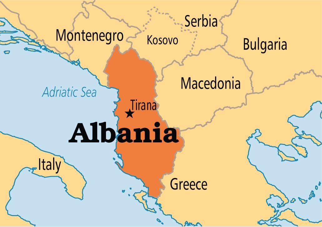 Albanië land kaart