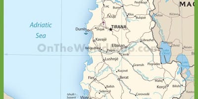 Albanië paaie kaart